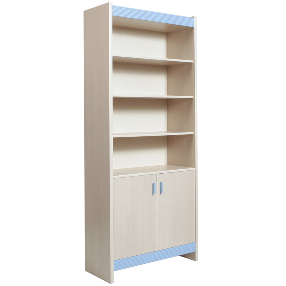 Xavier Tall Shelve and 2 Door Book Case(Blue)
